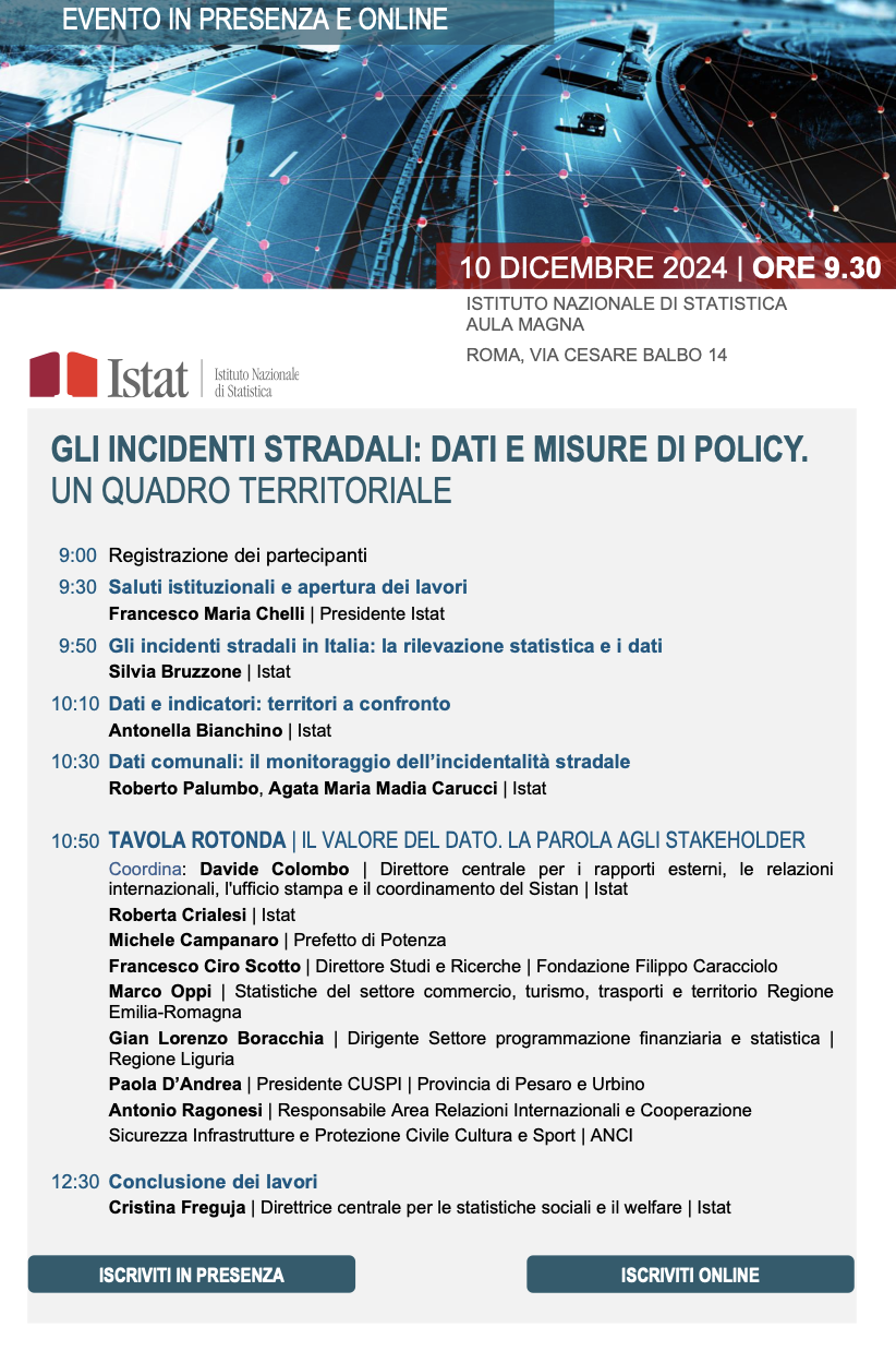 Gli incidenti stradali: dati e misure di policy. Un quadro territoriale